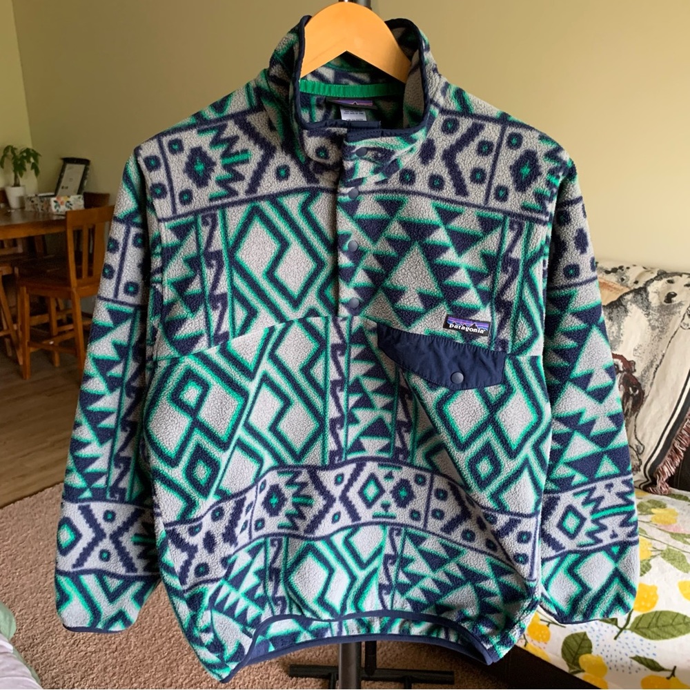 Patagonia Fleece Synchilla Snap-T Pullover Sweater Jacket Rare Pattern Men’s XS